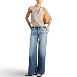 New Re/Done Low Rider Loose in Vintage Flow. Wide leg split seam low rise jean